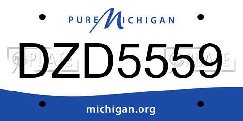 DZD5559 Michigan License Plate