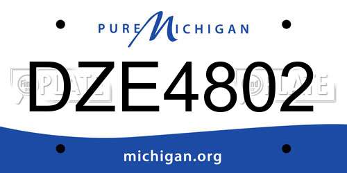 DZE4802 Michigan License Plate