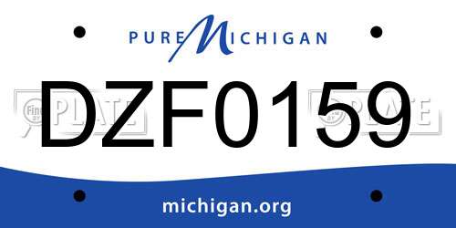 DZF0159 Michigan License Plate