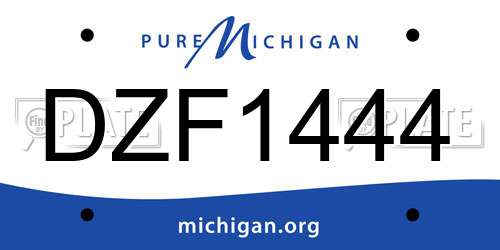 DZF1444 Michigan License Plate