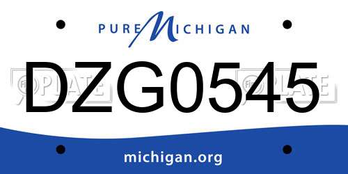 DZG0545 Michigan License Plate