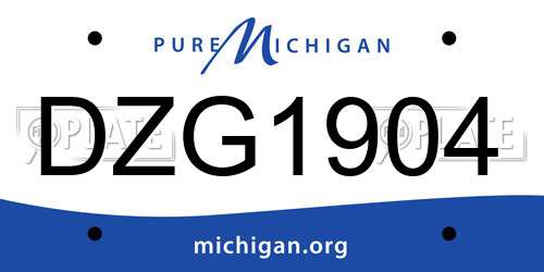 DZG1904 Michigan License Plate