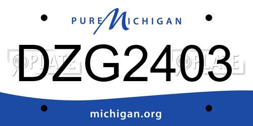 DZG2403 Michigan License Plate