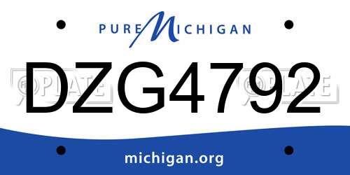DZG4792 Michigan License Plate