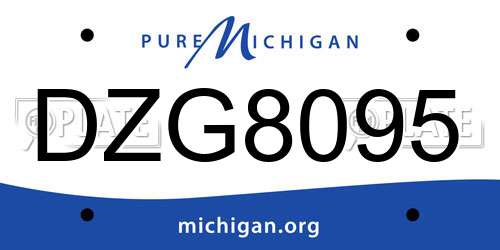 DZG8095 Michigan License Plate