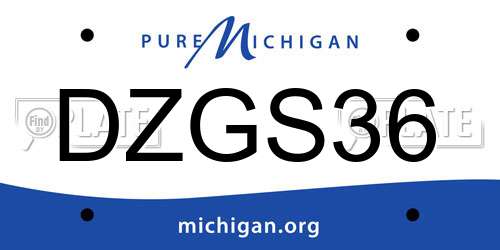 DZGS36 Michigan License Plate