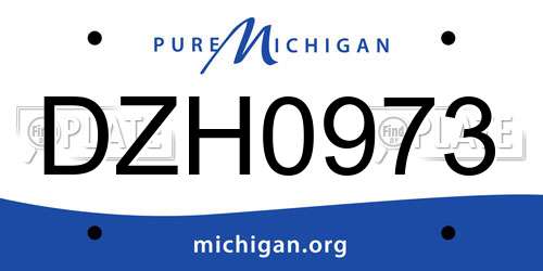 DZH0973 Michigan License Plate