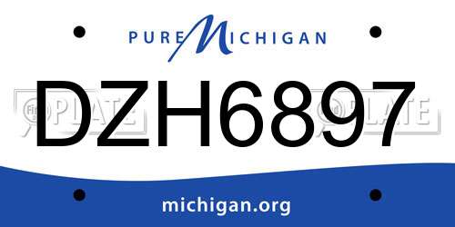 DZH6897 Michigan License Plate