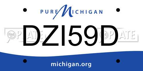 DZI59D Michigan License Plate