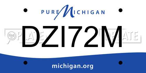 DZI72M Michigan License Plate