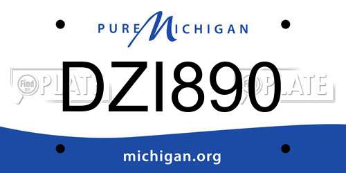 DZI890 Michigan License Plate