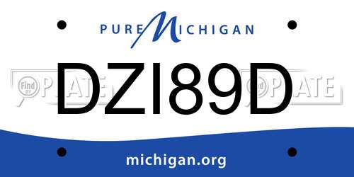 DZI89D Michigan License Plate