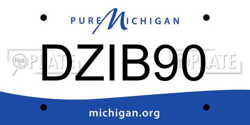DZIB90 Michigan License Plate