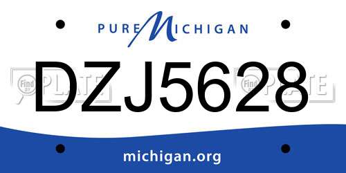 DZJ5628 Michigan License Plate