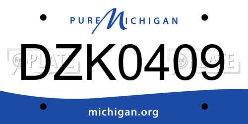 DZK0409 Michigan License Plate