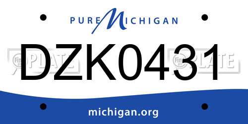 DZK0431 Michigan License Plate