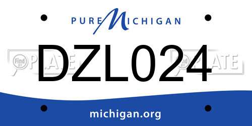 DZL024 Michigan License Plate