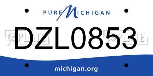 DZL0853 Michigan License Plate