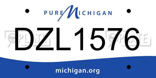 DZL1576 Michigan License Plate
