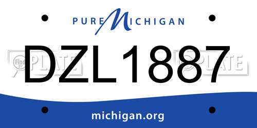 DZL1887 Michigan License Plate