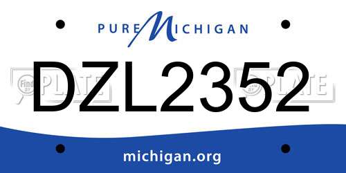DZL2352 Michigan License Plate