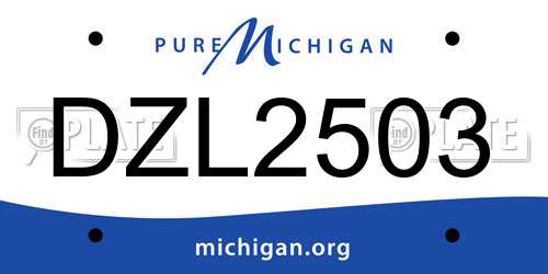 DZL2503 Michigan License Plate