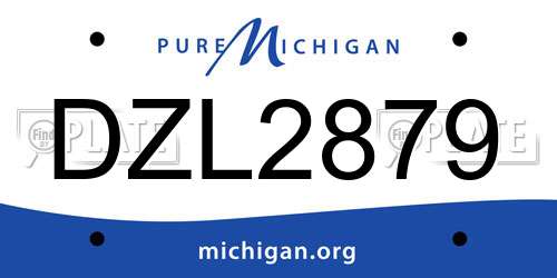 DZL2879 Michigan License Plate