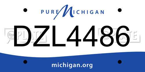 DZL4486 Michigan License Plate