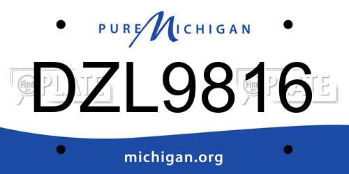 DZL9816 Michigan License Plate