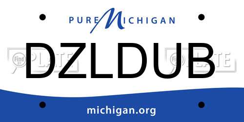 DZLDUB Michigan License Plate