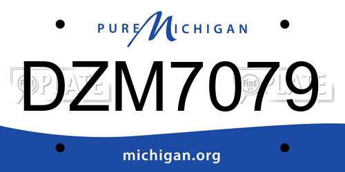 DZM7079 Michigan License Plate