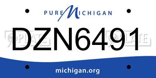 DZN6491 Michigan License Plate