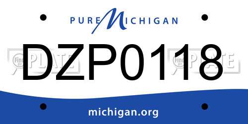 DZP0118 Michigan License Plate