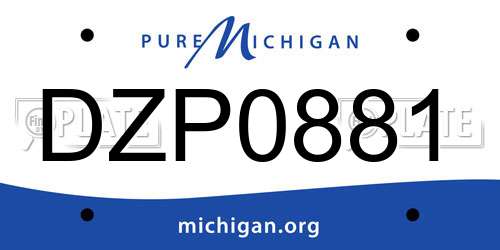 DZP0881 Michigan License Plate