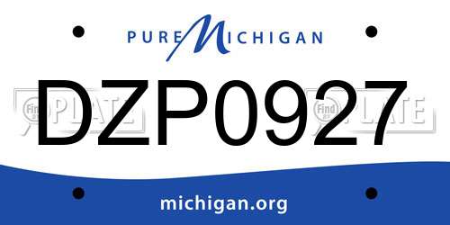 DZP0927 Michigan License Plate