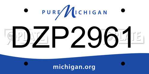 DZP2961 Michigan License Plate