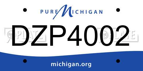 DZP4002 Michigan License Plate