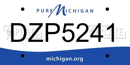 DZP5241 Michigan License Plate