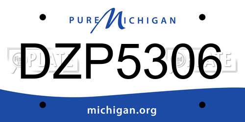 DZP5306 Michigan License Plate