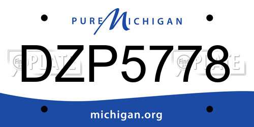 DZP5778 Michigan License Plate