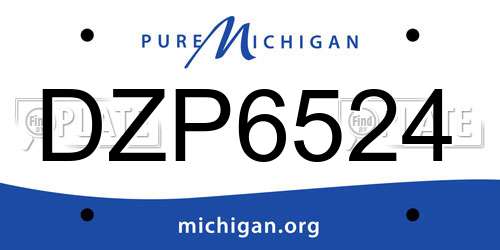 DZP6524 Michigan License Plate