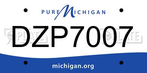 DZP7007 Michigan License Plate