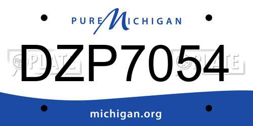 DZP7054 Michigan License Plate
