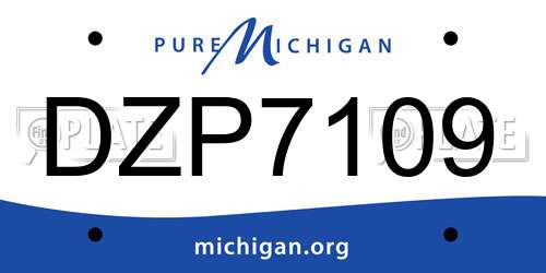 DZP7109 Michigan License Plate