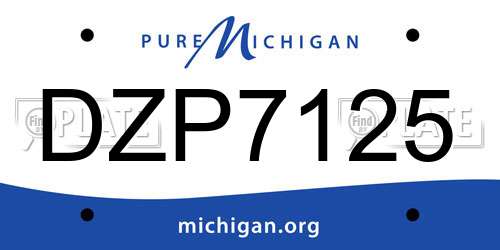 DZP7125 Michigan License Plate