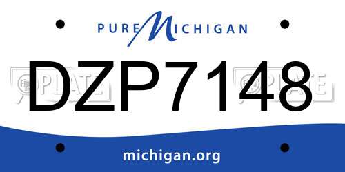 DZP7148 Michigan License Plate