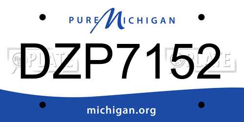 DZP7152 Michigan License Plate