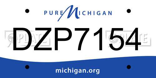 DZP7154 Michigan License Plate