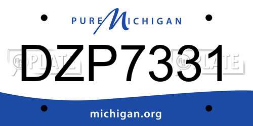 DZP7331 Michigan License Plate