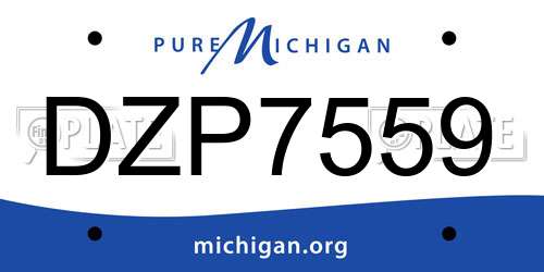 DZP7559 Michigan License Plate